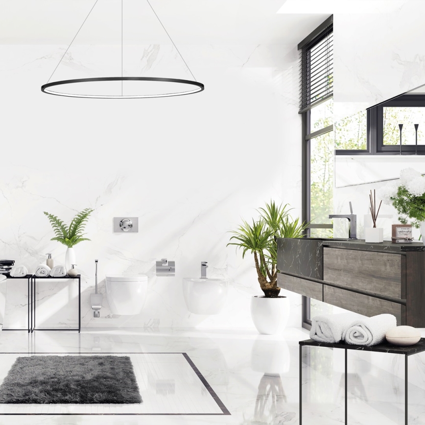 Lustre LED suspenso por cabo SATURNO LED/65W/230V Ø 120 cm IP44 preto