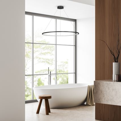 Lustre LED suspenso por cabo SATURNO LED/65W/230V Ø 120 cm IP44 preto