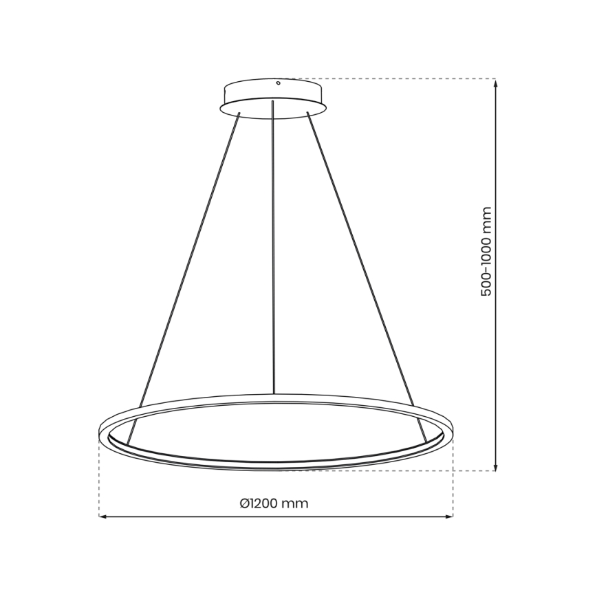 Lustre LED suspenso por cabo SATURNO LED/65W/230V Ø 120 cm IP44 preto