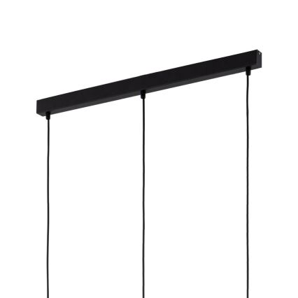 Lustre LED suspenso por cabo SEBO 3xE27/15W/230V preto/bege fumê