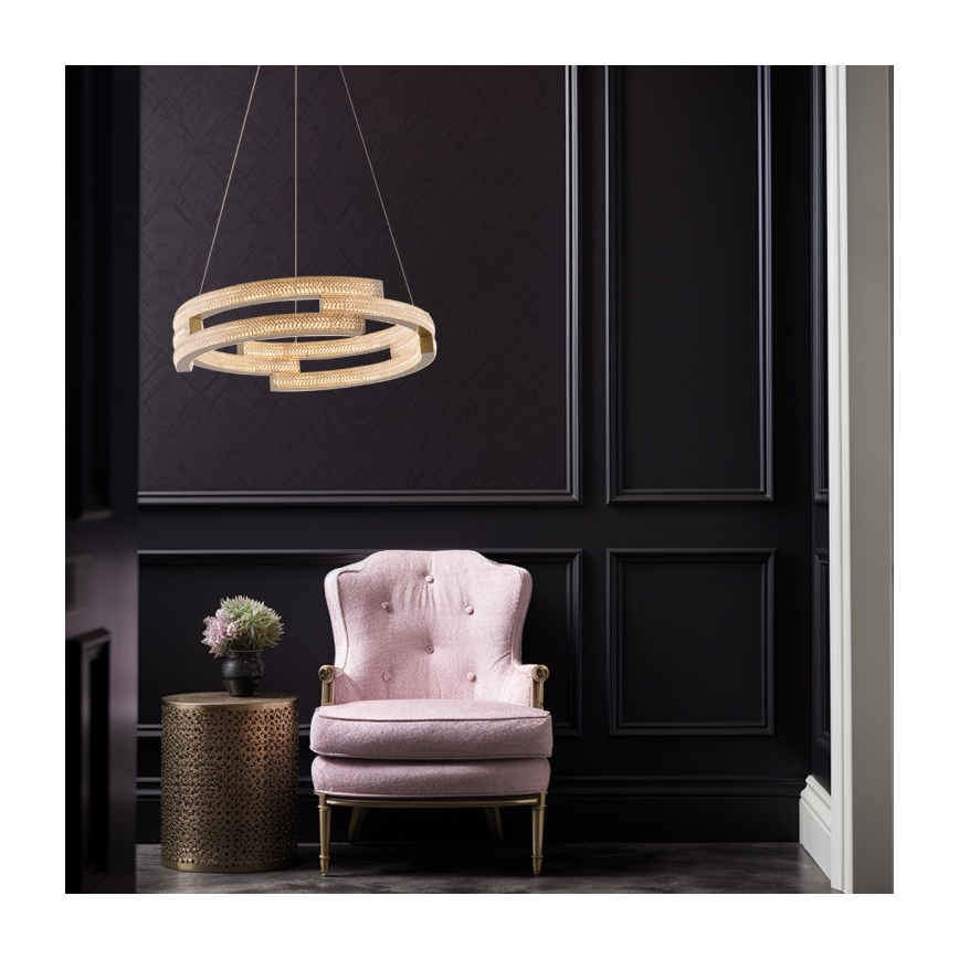 Lustre LED suspenso por cabo TARJA LED/36W/230V 3000/4000/6000K diâmetro 60 cm dourado