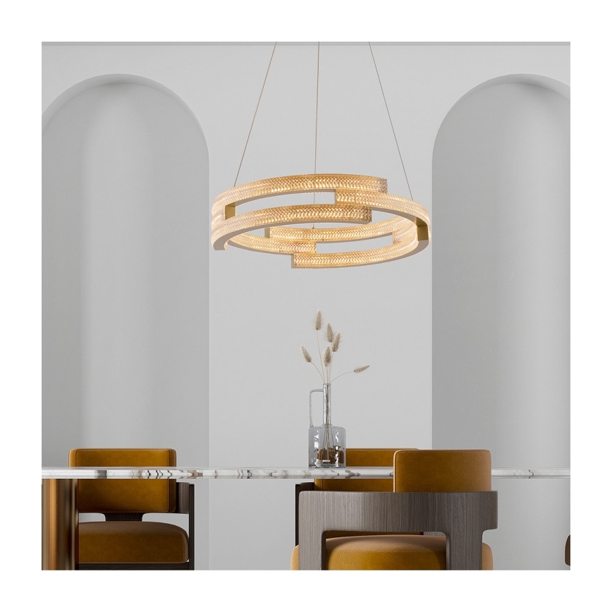 Lustre LED suspenso por cabo TARJA LED/36W/230V 3000/4000/6000K diâmetro 60 cm dourado