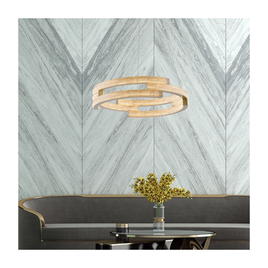 Lustre LED suspenso por cabo TARJA LED/36W/230V 3000/4000/6000K diâmetro 60 cm dourado