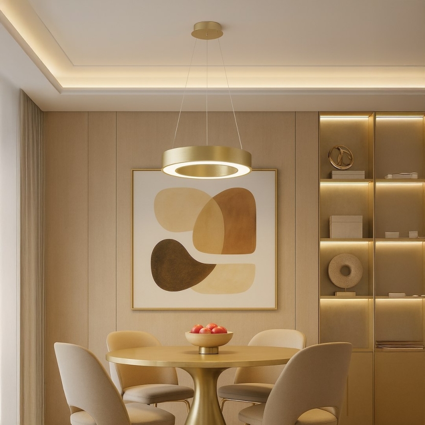 Lustre LED suspenso por cabo UNION LED/40W/230V 3000/4000/6500K, Ø 40 cm, dourado