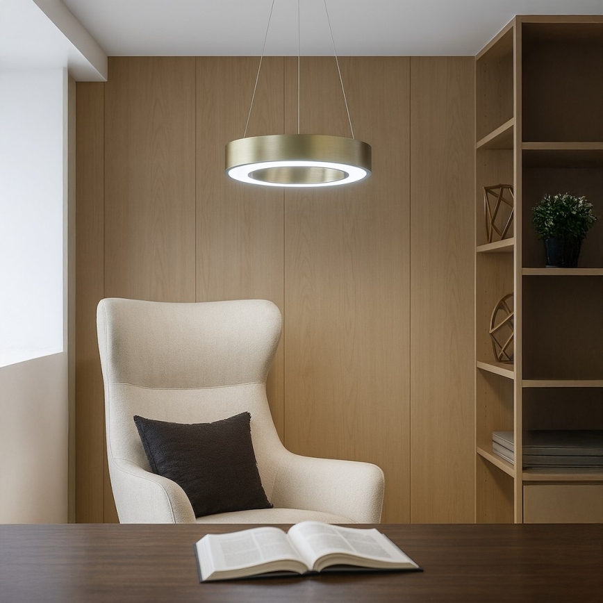 Lustre LED suspenso por cabo UNION LED/40W/230V 3000/4000/6500K, Ø 40 cm, dourado