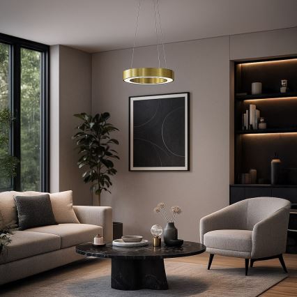 Lustre LED suspenso por cabo UNION LED/40W/230V 3000/4000/6500K, Ø 40 cm, dourado