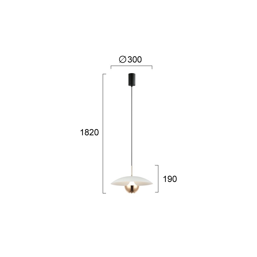 Lustre LED suspenso por cabo VALIA LED/9W/230V branco/dourado