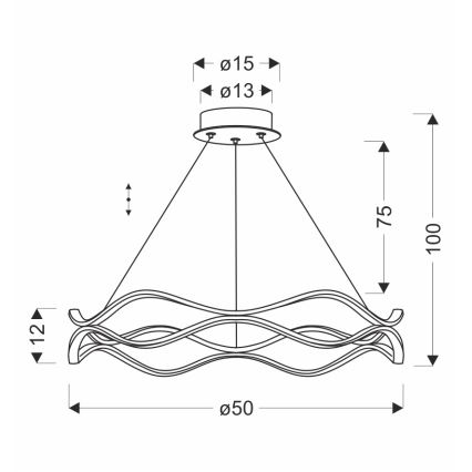 Lustre LED suspenso por cabo VAVE LED/28W/230V ouro rosé