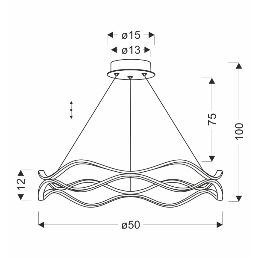 Lustre LED suspenso por cabo VAVE LED/28W/230V ouro rosé