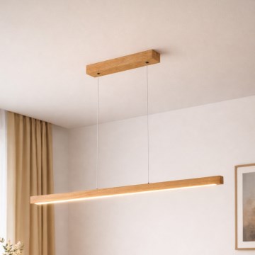 Lustre LED suspenso por cabo VERDE LED/18W/230V 3000K 106 cm carvalho