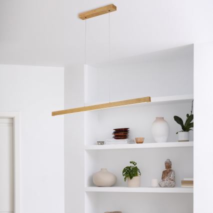 Lustre LED suspenso por cabo VERDE LED/18W/230V 3000K 106 cm carvalho