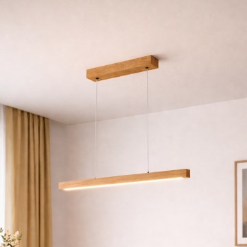 Lustre LED suspenso por cabo VERDE LED/18W/230V 3000K 76 cm carvalho