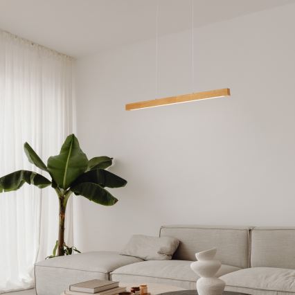 Lustre LED suspenso por cabo VERDE LED/18W/230V 3000K 76 cm carvalho