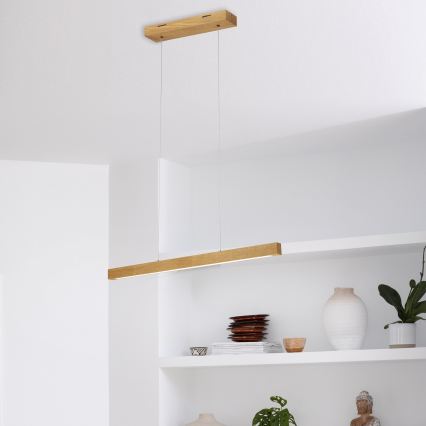 Lustre LED suspenso por cabo VERDE LED/18W/230V 3000K 76 cm carvalho