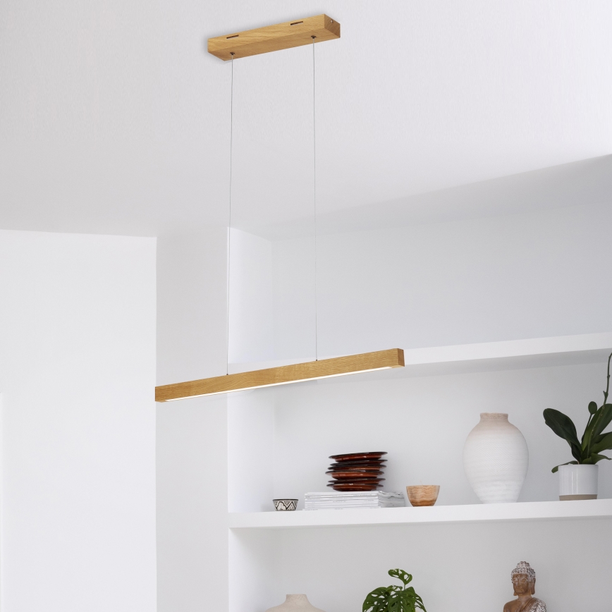 Lustre LED suspenso por cabo VERDE LED/18W/230V 3000K 76 cm carvalho