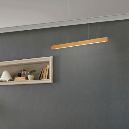 Lustre LED suspenso por cabo VERDE LED/18W/230V 3000K 76 cm carvalho