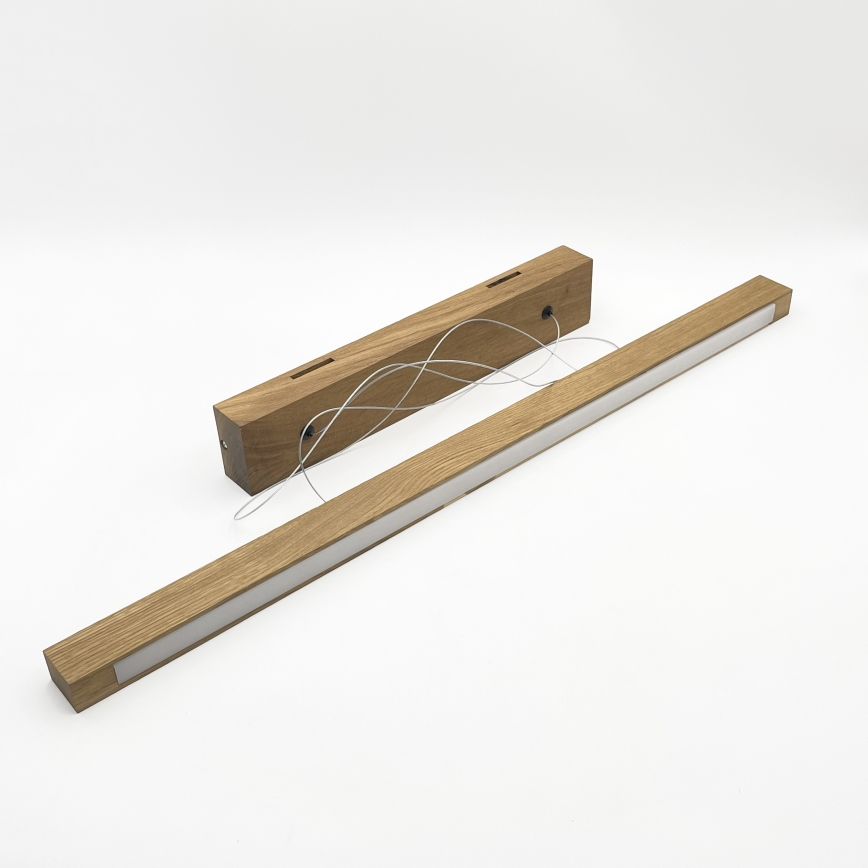 Lustre LED suspenso por cabo VERDE LED/18W/230V 3000K 76 cm carvalho
