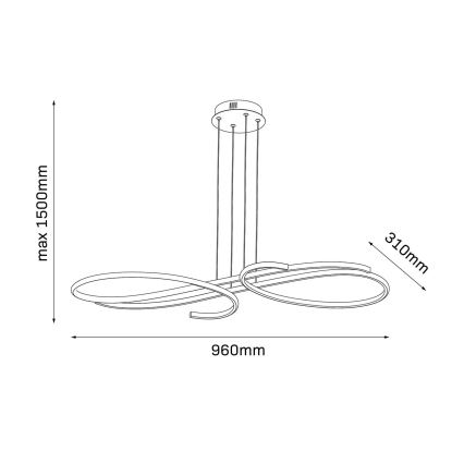 Lustre LED suspenso por cabo VIOLIN LED/40W/230V preto