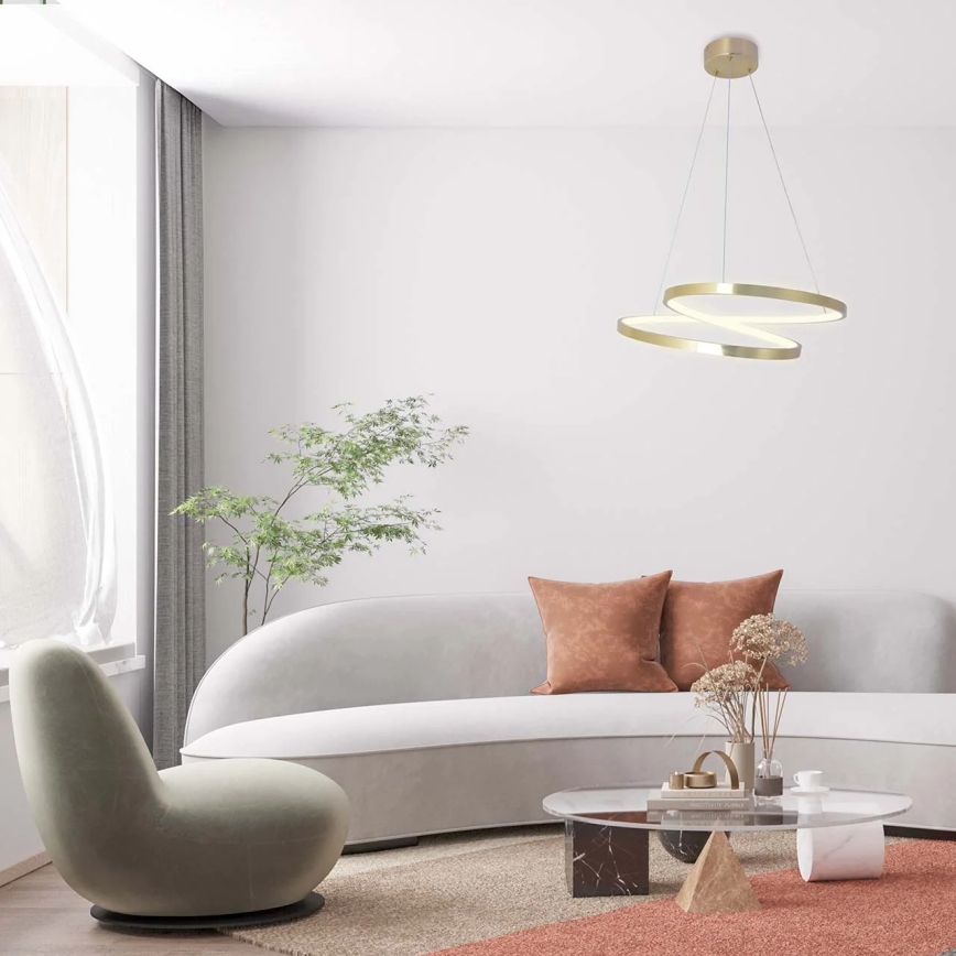 Lustre LED suspenso por cabo ZEFIRA LED/40W/230V 4000K Ø 50 cm dourado