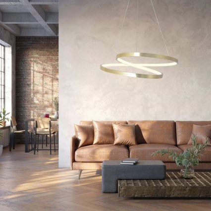 Lustre LED suspenso por cabo ZEFIRA LED/40W/230V 4000K Ø 50 cm dourado