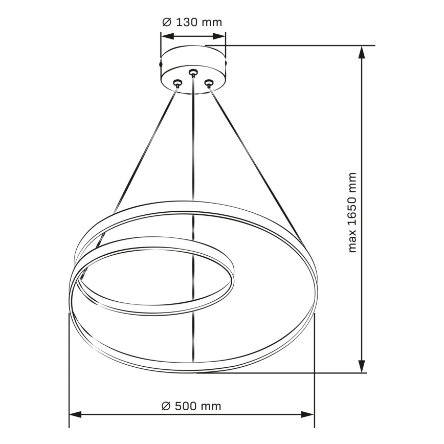 Lustre LED suspenso por cabo ZEFIRA LED/40W/230V 4000K Ø 50 cm dourado