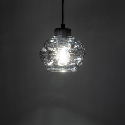 Lustre LED suspenso por cabo ZULIA 1xE27/15W/230V preto/preto fumado