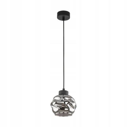 Lustre LED suspenso por cabo ZULIA 1xE27/15W/230V preto/preto fumado
