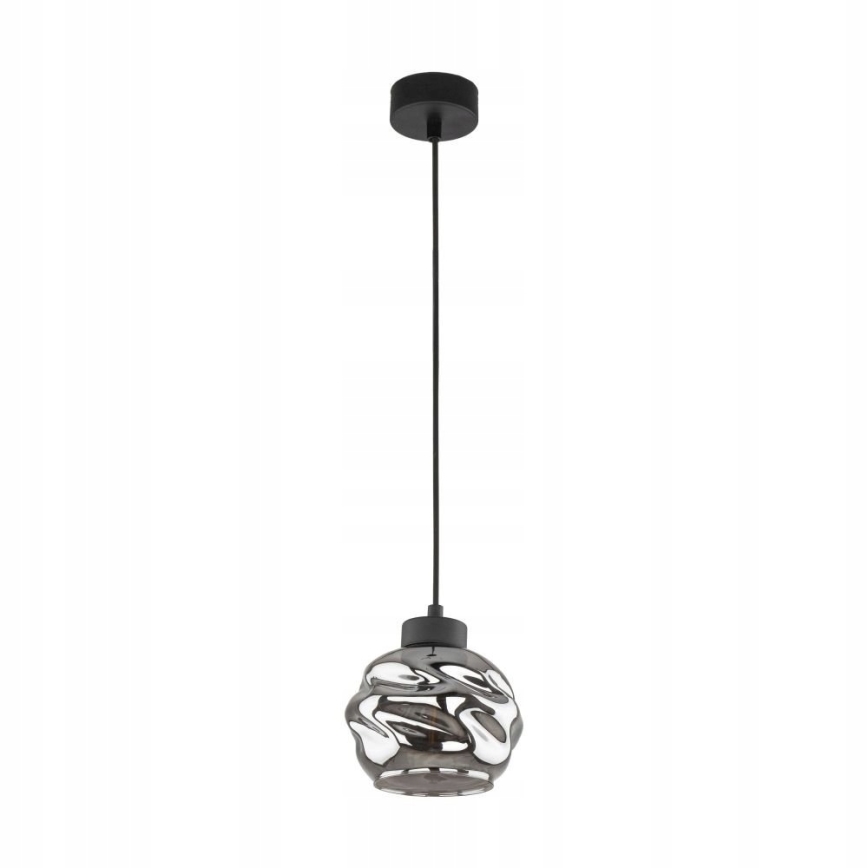 Lustre LED suspenso por cabo ZULIA 1xE27/15W/230V preto/preto fumado