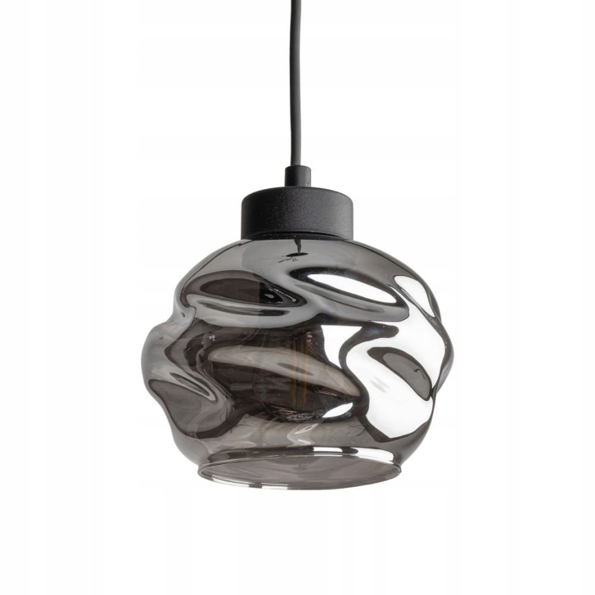 Lustre LED suspenso por cabo ZULIA 1xE27/15W/230V preto/preto fumado