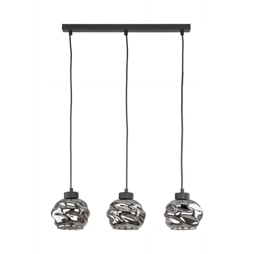 Lustre LED suspenso por cabo ZULIA 3xE27/15W/230V preto/preto fumê