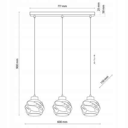 Lustre LED suspenso por cabo ZULIA 3xE27/15W/230V preto/preto fumê