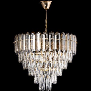 Lustre LED suspenso por corrente 9x E27 (máx. 60 W / 230 V) + 6x LED 6 W, Ø 50 cm, dourado