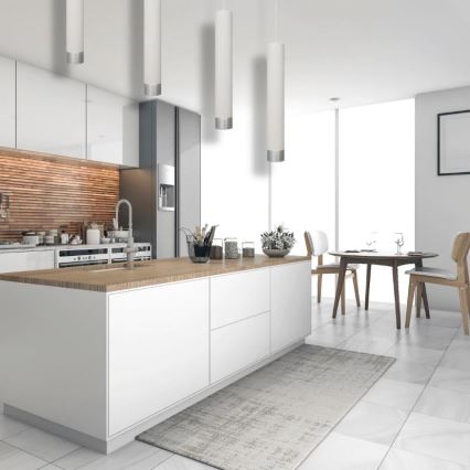 Lustre LED suspenso em cabo TUBA 1xGU10/4,8W/230V branco/cromado brilhante