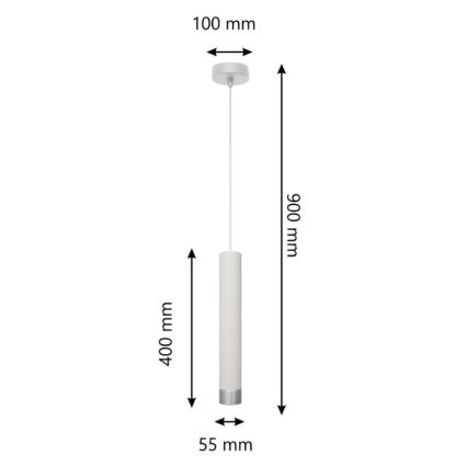 Lustre LED suspenso em cabo TUBA 1xGU10/4,8W/230V branco/cromado brilhante