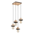 Lustre MIKO suspenso por cabo 4xE27/15W/230V preto/bege