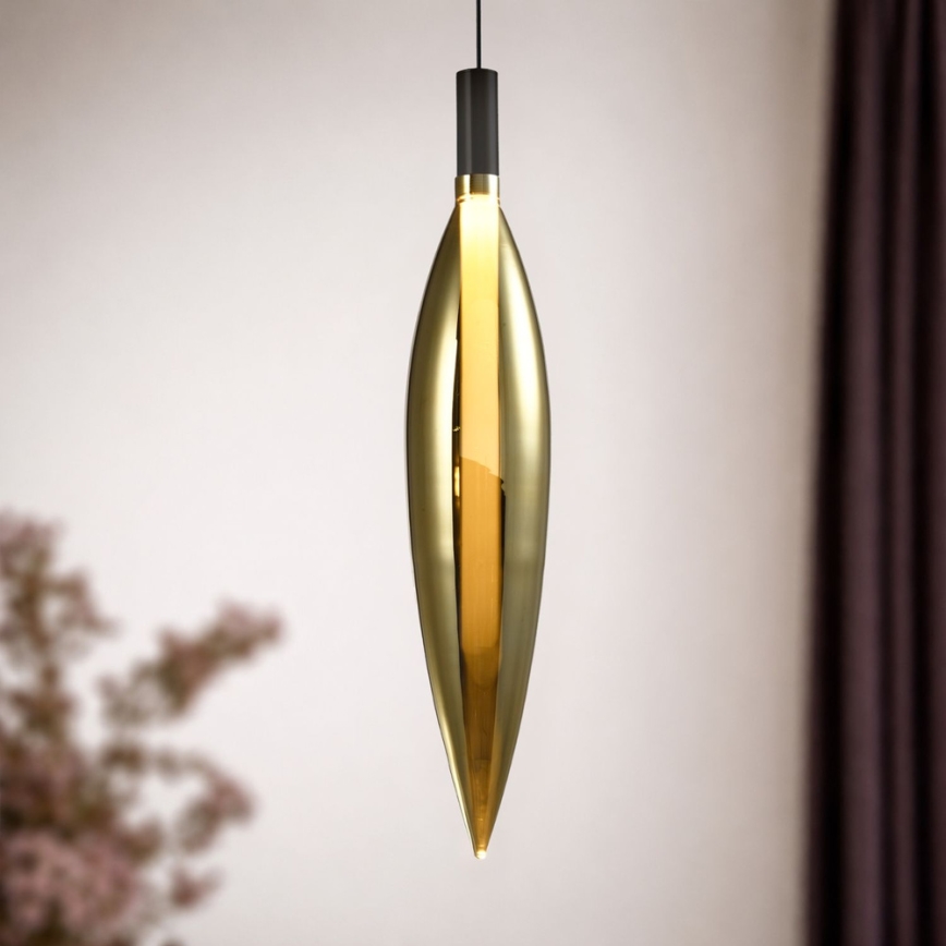 Lustre NORDIC suspenso com cabo – 1xG9/5W/230V, preto/dourado