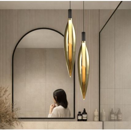 Lustre NORDIC suspenso com cabo – 1xG9/5W/230V, preto/dourado