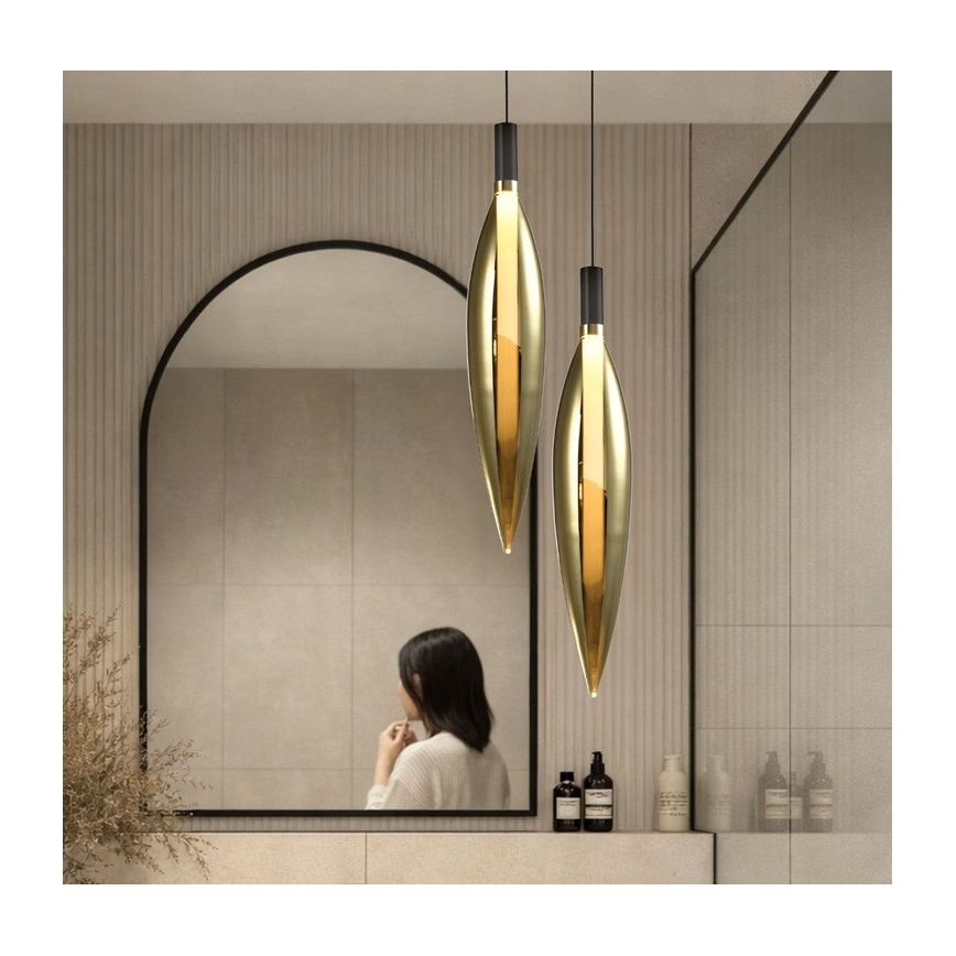 Lustre NORDIC suspenso com cabo – 1xG9/5W/230V, preto/dourado