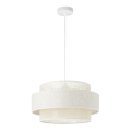 Lustre pendente BOHO com cabo 1xE27/60W/230V Ø 40 cm creme/juta