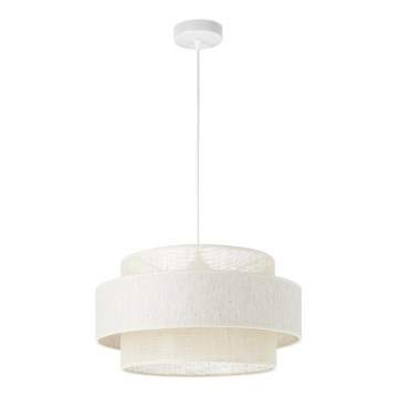 Lustre pendente BOHO com cabo 1xE27/60W/230V Ø 40 cm creme/juta
