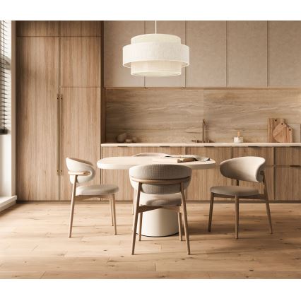 Lustre pendente BOHO com cabo 1xE27/60W/230V Ø 40 cm creme/juta