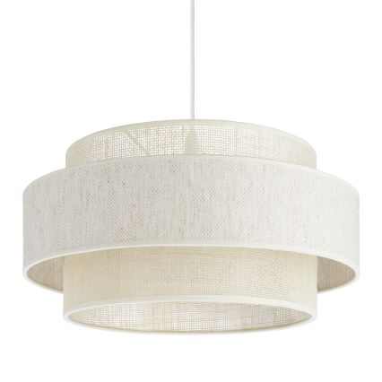 Lustre pendente BOHO com cabo 1xE27/60W/230V Ø 40 cm creme/juta