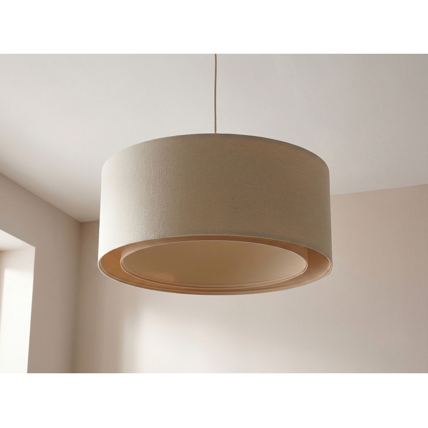 Lustre pendente BOHO TRINITI com cabo, 1xE27/60W/230V, Ø 50 cm, creme