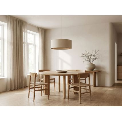 Lustre pendente BOHO TRINITI com cabo, 1xE27/60W/230V, Ø 50 cm, creme