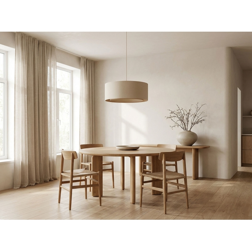 Lustre pendente BOHO TRINITI com cabo, 1xE27/60W/230V, Ø 50 cm, creme