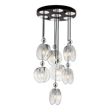 Lustre pendente com cabo 7xE27/40W/230V, cromo brilhante