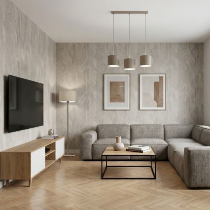 Lustre pendente com cabo ARDEN 3xE27/15W/230V bege