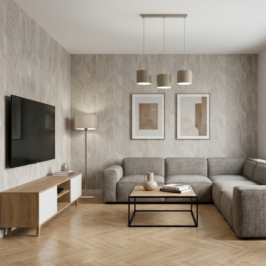 Lustre pendente com cabo ARDEN 3xE27/15W/230V bege