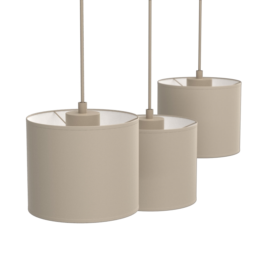 Lustre pendente com cabo ARDEN 3xE27/15W/230V bege