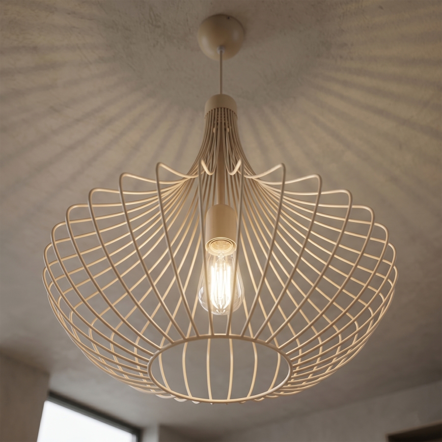 Lustre pendente com cabo BALERINA 1xE27/15W/230V bege